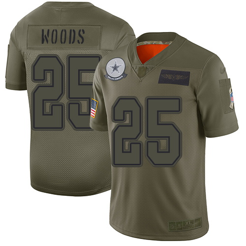 Men Dallas Cowboys Limited Camo Xavier Woods #25 2019 Salute to Service NFL Jersey->dallas cowboys->NFL Jersey